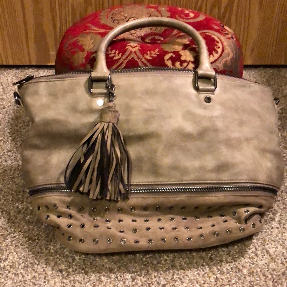 Purse tan and suede